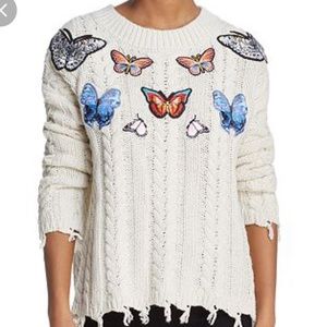 SUNSET & SPRING butterfly cable knit sweater